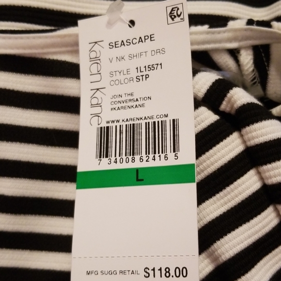 Karen Kane Black & White Striped Dress👗 - Picture 5 of 7